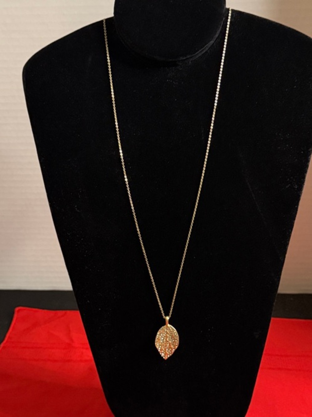 Lia Sophia Necklace -Delicate Gold 2-Way Leaf Pendant Necklace - Women Jewelry